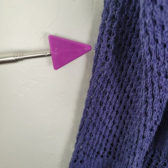 Nic+Zoe Linen Viscose Mesh Cardigan Open Front 3/4 Sleeve Knit Blue Size S - Picture 12 of 14